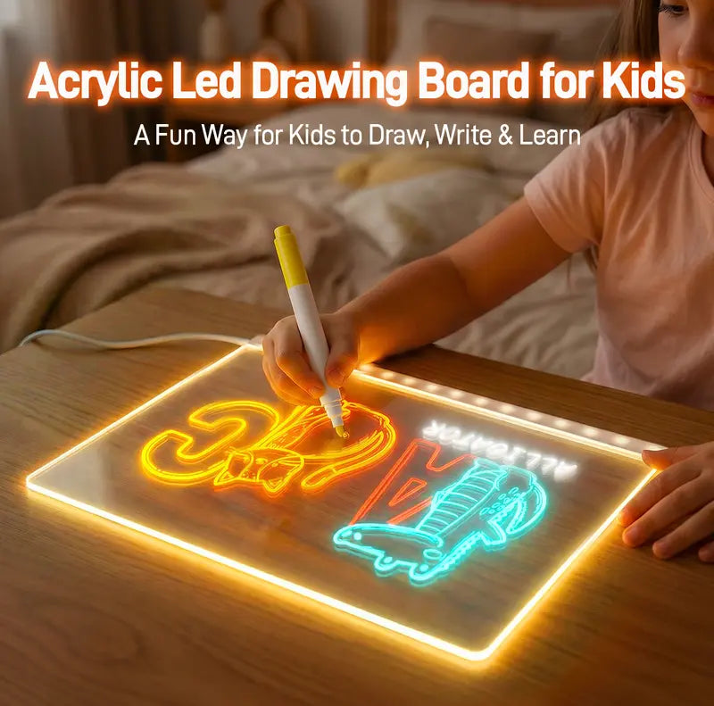 🌈 Spark Creativity, Not Screentime: The LED Neon Drawing Board Your Kids Will Be Obsessed With! ✨🎁
