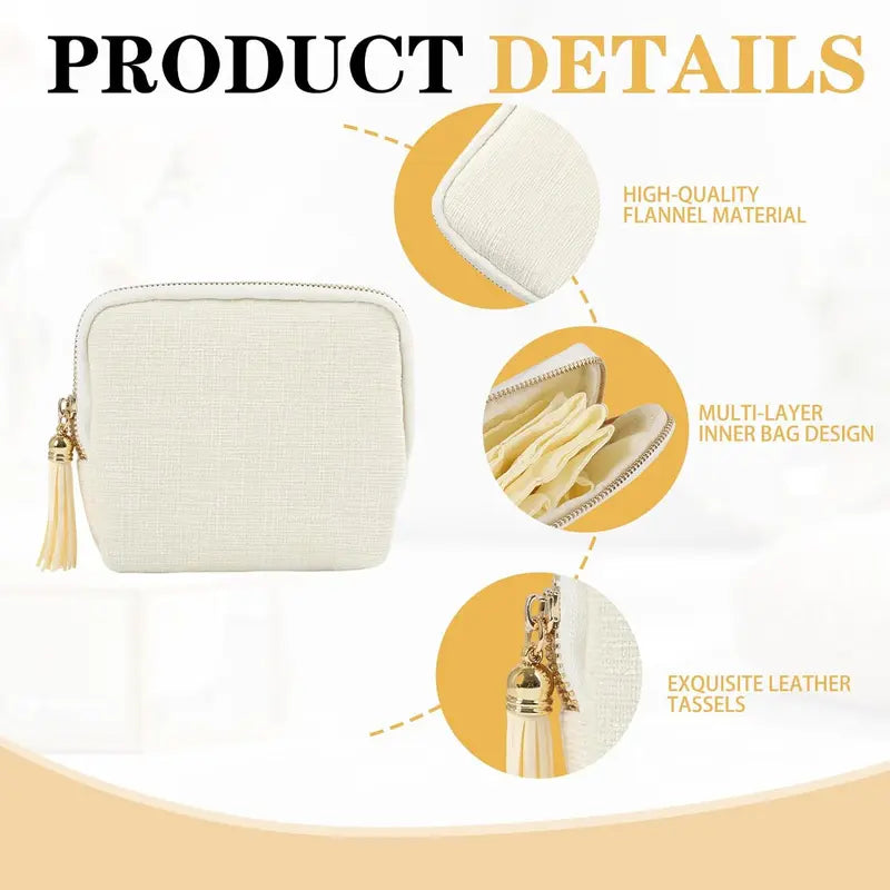 💎 Tangled Chains No More | Portable Travel Jewelry Zippered Pocket Case, 5-Compartment Velvet Satin Lining Organizer with Tassel Zipper ✨