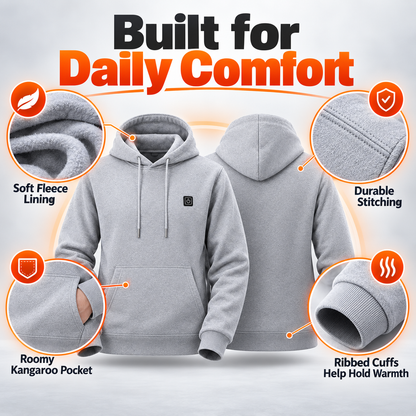 5-Zone Heated Hoodie with Adjustable Temperature