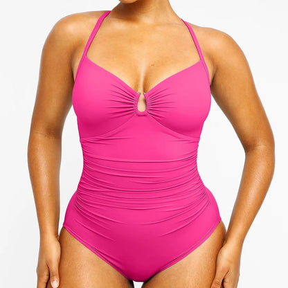 🔥 Instant Snatched | Women's Smart Sculpt Tummy Tucking U-Ring Cut-Out Swimsuit 🏖️