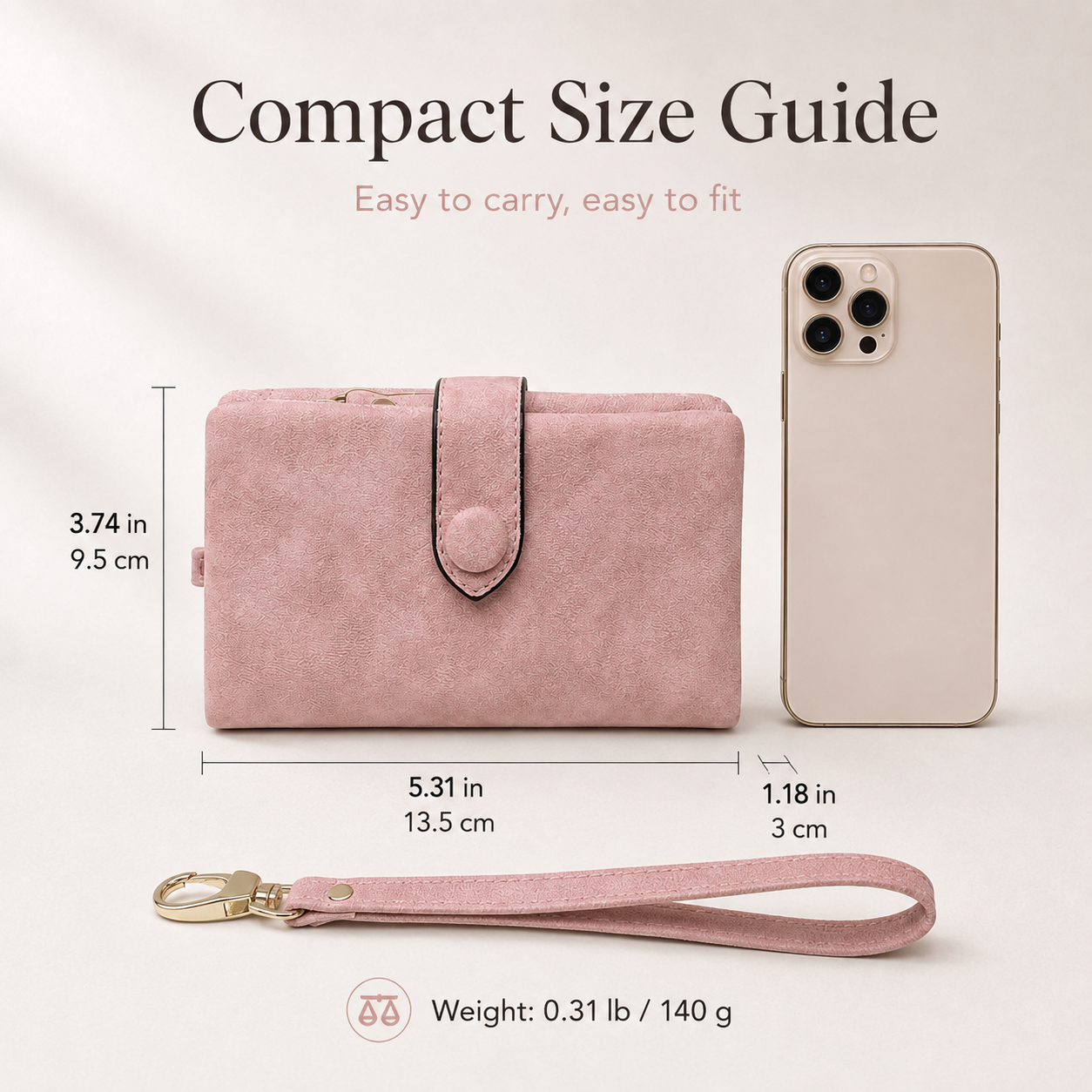 Compact Wristlet Wallet — Chic, Simple & Easy to Carry