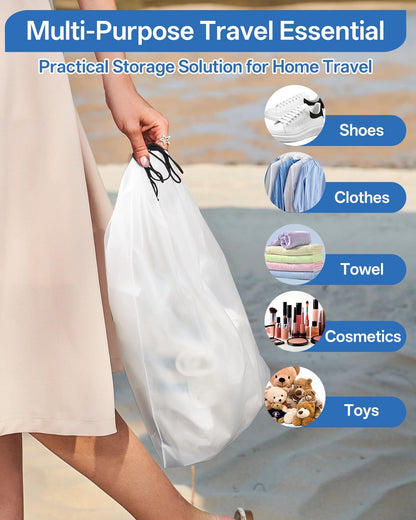 👟 Keep Your Luggage Clean & Organized | 6-Pack Travel Shoe Bags, Transparent Waterproof Portable Shoe Storage Pouches (15.7" x 11.8") ✨