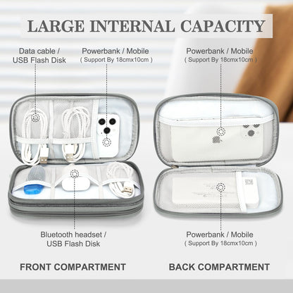 🔌 Master Your Cable Chaos | Double-Layer Electronic Travel Organiser, Waterproof Electronics Accessories Carry Bag for Cables, Charger & Phone ✨