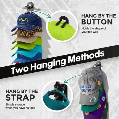 （2 Pack）🧢 Store 20 Caps in Seconds: The Ultimate Heavy-Duty Wall Hat Organizer That Protects Your Hat's Shape! 🛠️🔥