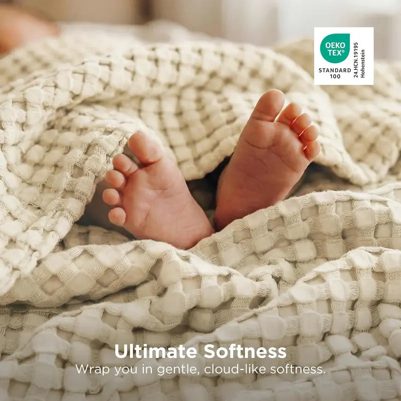 🥶 Attention Hot Sleepers: The Luxury Bamboo Waffle Blanket That Ends Night Sweats Permanently! 🎋❄️