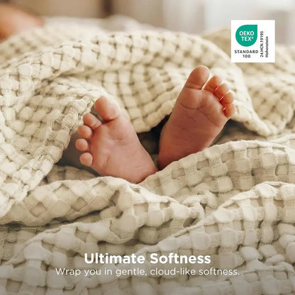 🥶 Attention Hot Sleepers: The Luxury Bamboo Waffle Blanket That Ends Night Sweats Permanently! 🎋❄️