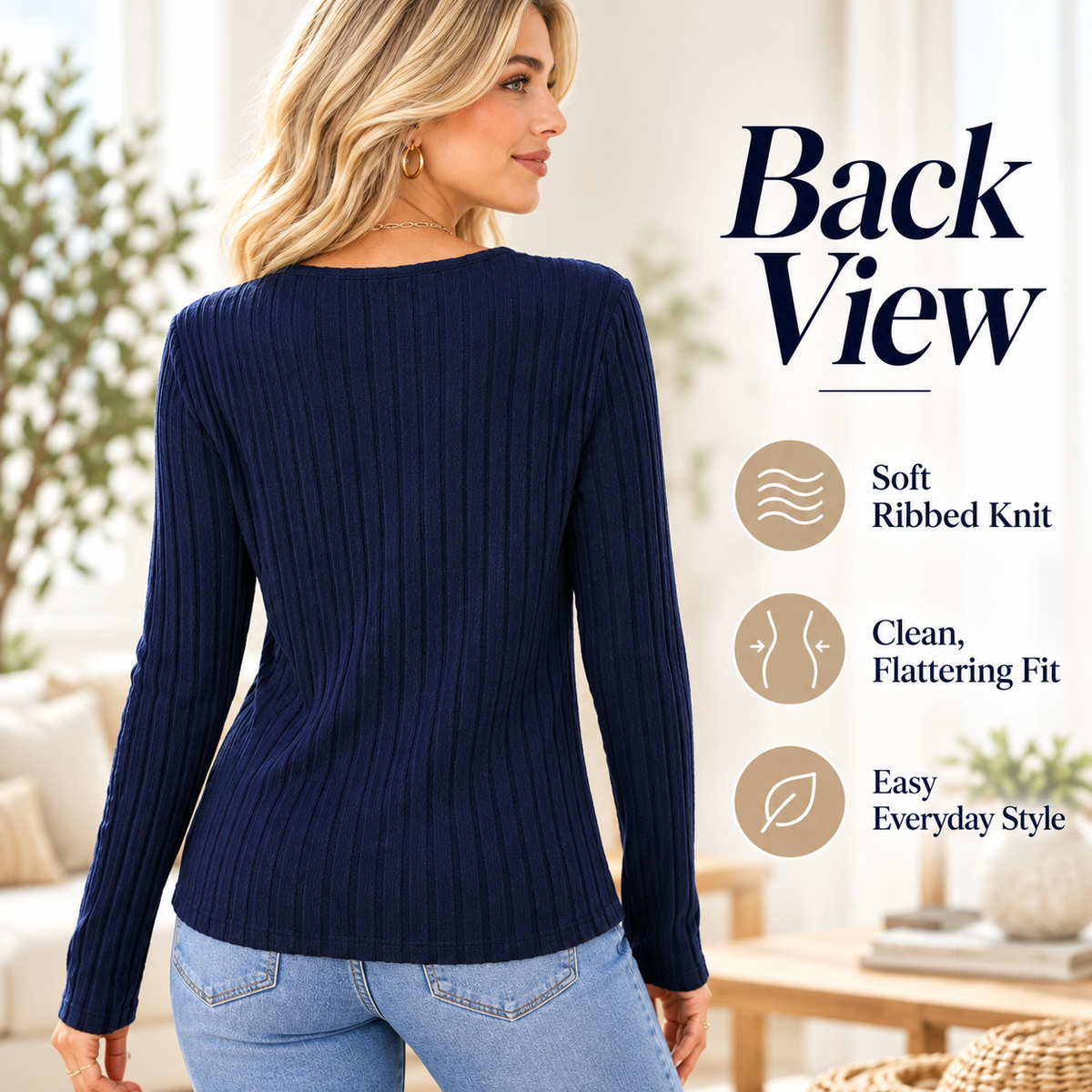 Women's Brushed Faux Two-Piece Long Sleeve Top