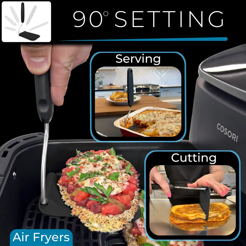 🔥 The Anti-Awkward Spatula: The Ultimate Adjustable-Angle Kitchen Gadget That Fits Air Fryers, Griddles & Snatches Every Edge! 🍳📐