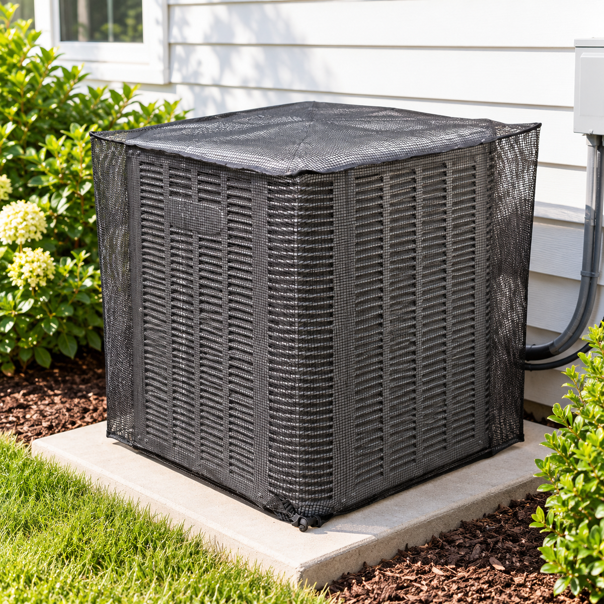 Full mesh outdoor air conditioner condenser cover