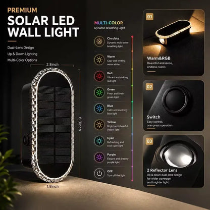🏡 Light Up Your Home | Solar Up & Down Dual Lens Outdoor Wall & Fence Lights ✨
