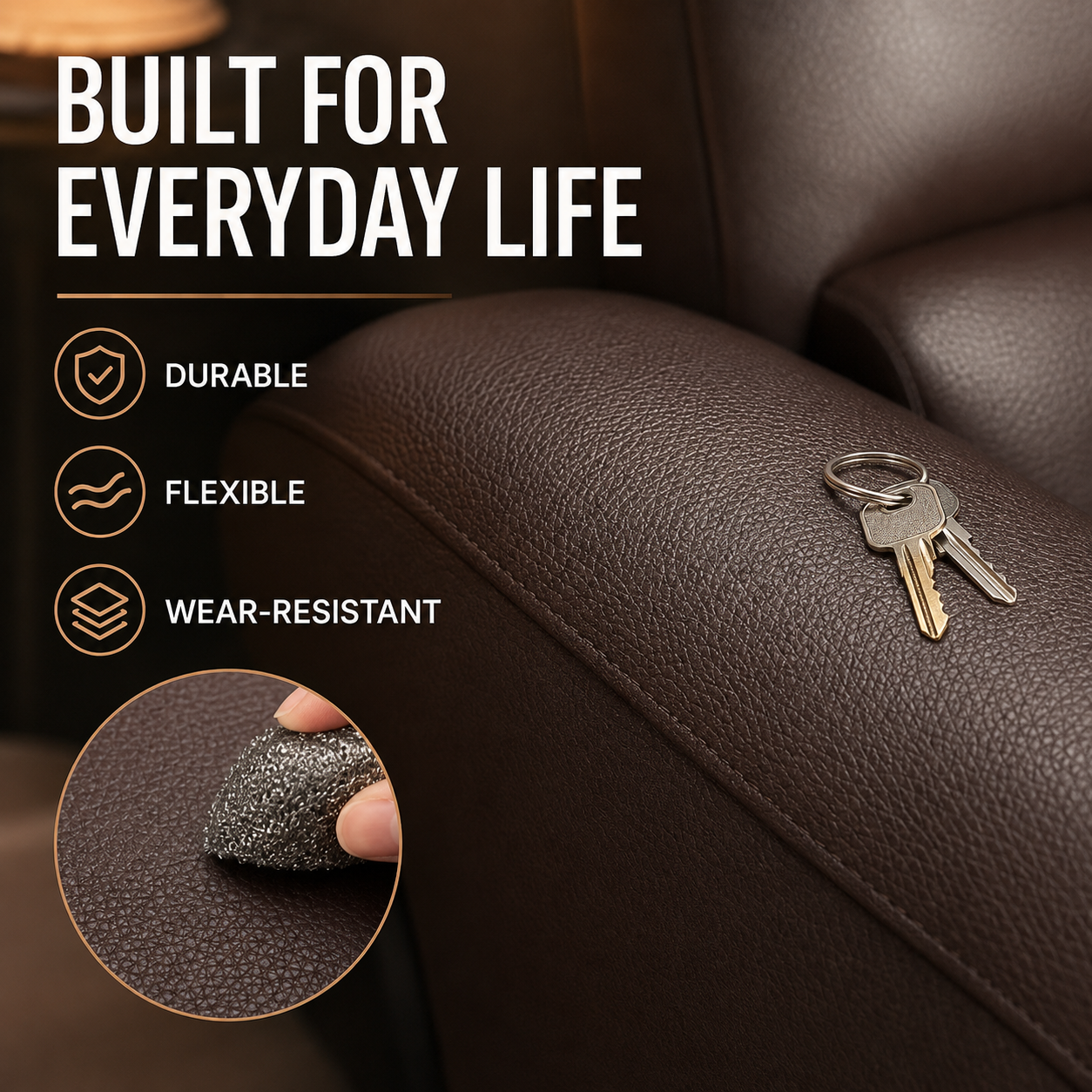 Durable flexible leather repair material