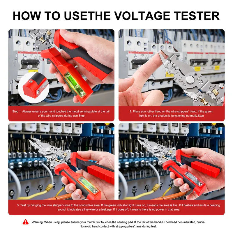 ⚡ Look Inside the Wire Before You Cut: The 2026 Intelligent Heavy-Duty Stripping Pliers with Built-In 12-250V Voltage Radar & Live Alarms! 🛠️🛡️