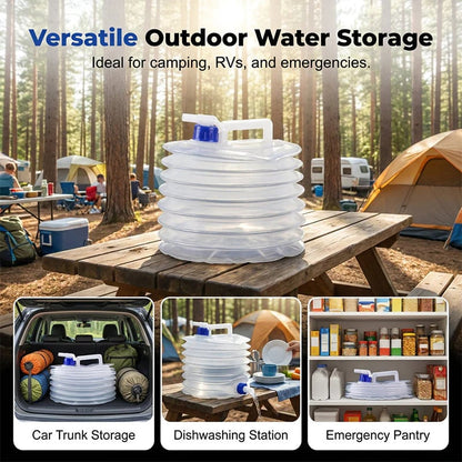 🏕️ Smart Hydration | Heavy-Duty Collapsible Water Container with Leak-Proof Spigot 🚰