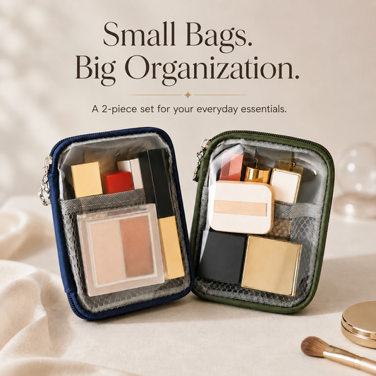 💄2-Pack Mini Makeup Bags with Compartments ✨