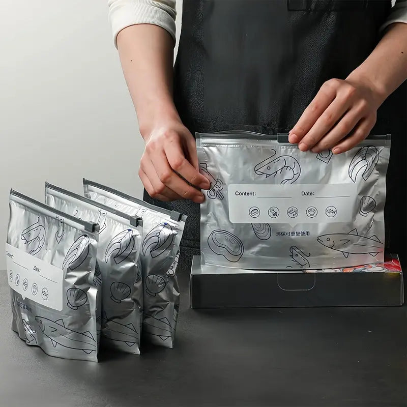 🥑 3X Extended Freshness | 2026 New Reusable Heavy-Duty Aluminum Foil Stand-Up Food Storage Bags 🥩