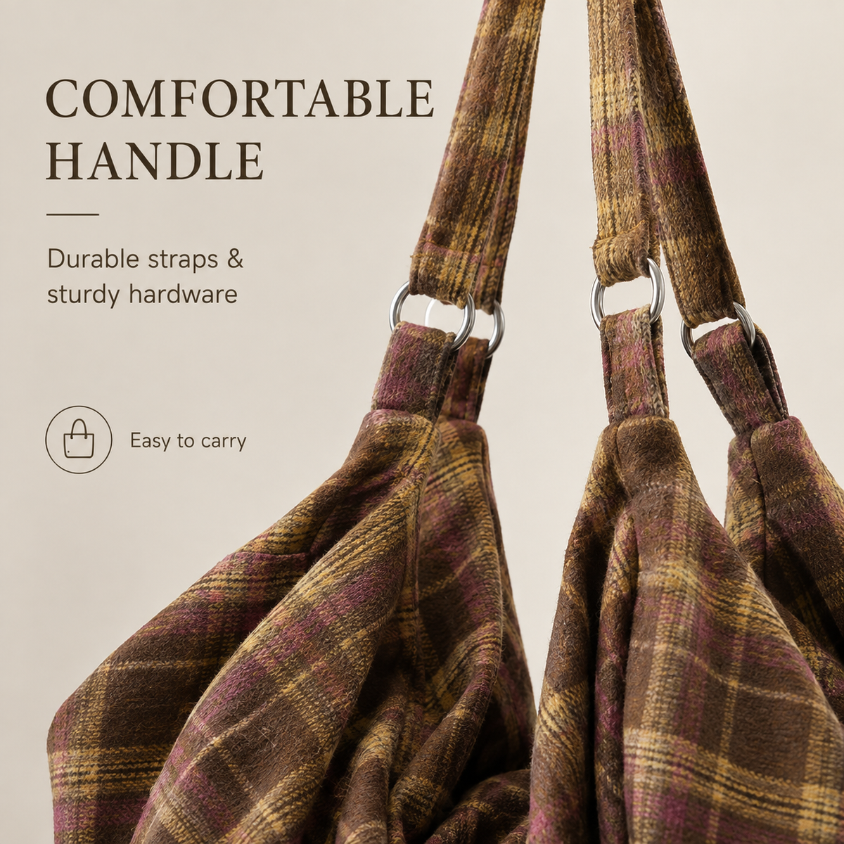Chic Plaid Shoulder Bag for Everyday & Travel