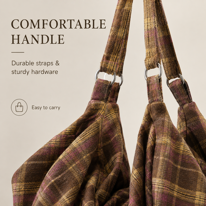 Chic Plaid Shoulder Bag for Everyday & Travel