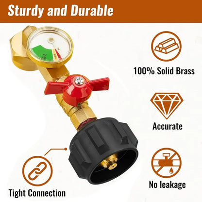 ⚡ Stop Burning Cash on 1lb Propane Bottles: The Heavy-Duty Refill Adapter with Built-In Safety Gauge & Shut-Off Valve! 🏕️🔧