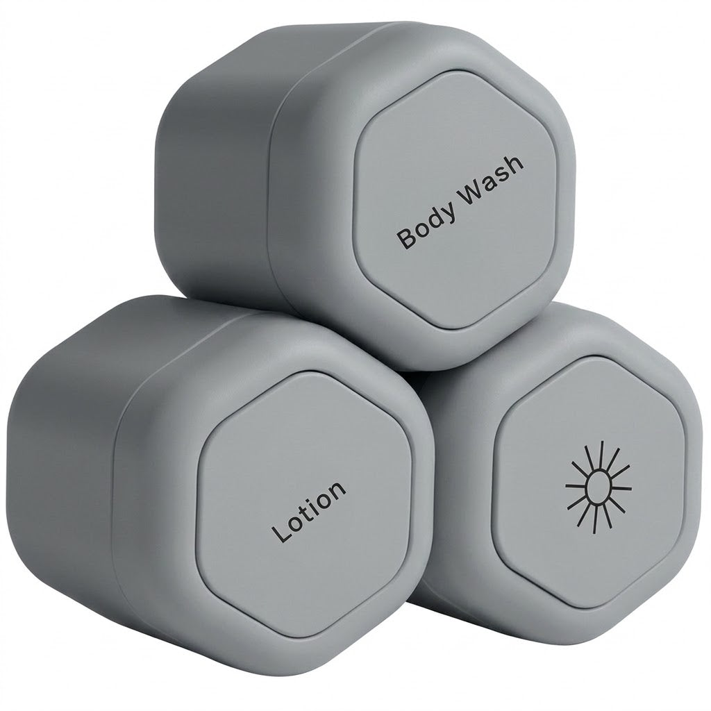 Three-Piece Portable Magnetic Travel Toilet Bottle Set