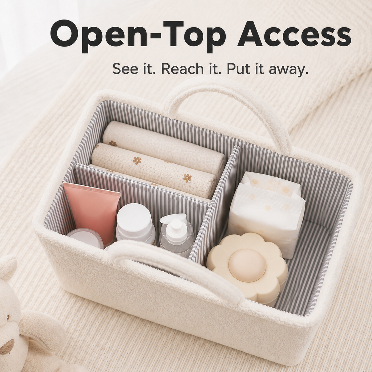 Short Plush Hand-Held Storage Basket