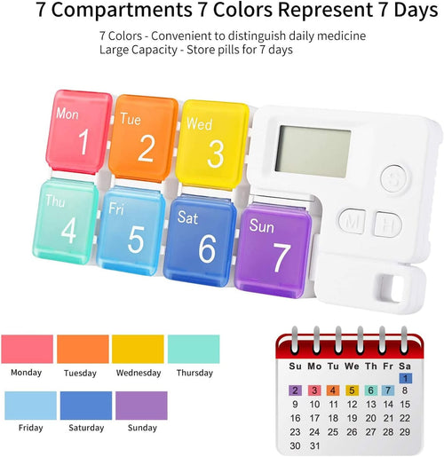 📅 Smart Wellness | 7-Day Portable Pill Box Organizer with 4-Times Daily Reminders 💊