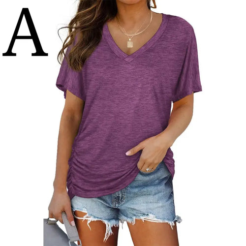 🔥 The Anti-Boxy Summer Wonder: The Trendy Dolman V-Neck Top with Side Shirring That Snatches Your Waist & Hides the Belly Instantly! 👑✨