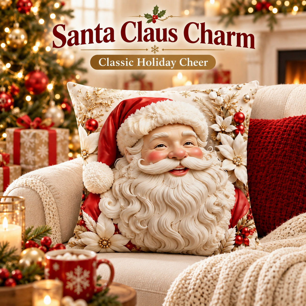 4 pack Christmas Pillow Cover Set – Easy Holiday Accent for a Festive Look