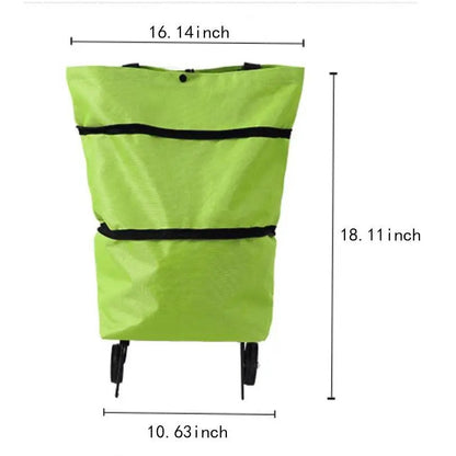 🛒 Heavy Lifting Made Easy | Portable Foldable Grocery Shopping Trolley, Lightweight Folding Cart with Smooth Wheels for Home & Delivery ✨