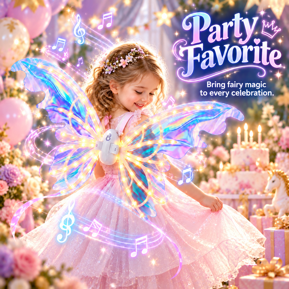 Kids’ Light-Up Moving Butterfly Wings with Music