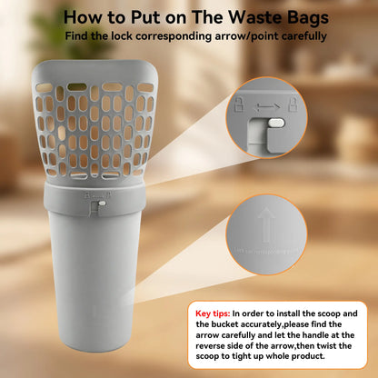 🐱 Clean Hands, No Mess | 2-in-1 Cat Litter Scooper with Integrated Trash Box & Waste Bag Holder 💩