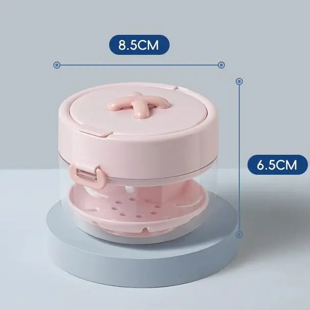 🦷 Smile On the Go | 3-in-1 Portable Retainer Cleaner Case & Denture Soak Container with Mirror, Brush, and Drain Basket 🪞