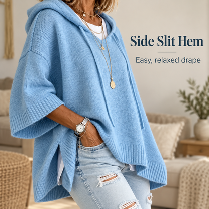 Women's Oversized Knit Hoodie – Cozy Relaxed Fit Sweater