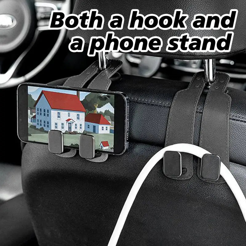 🛍️ No More Spills! Upgrade Your Car with the Softest, Luxury Double-Hooks (4-Piece Set)! 🚘✨