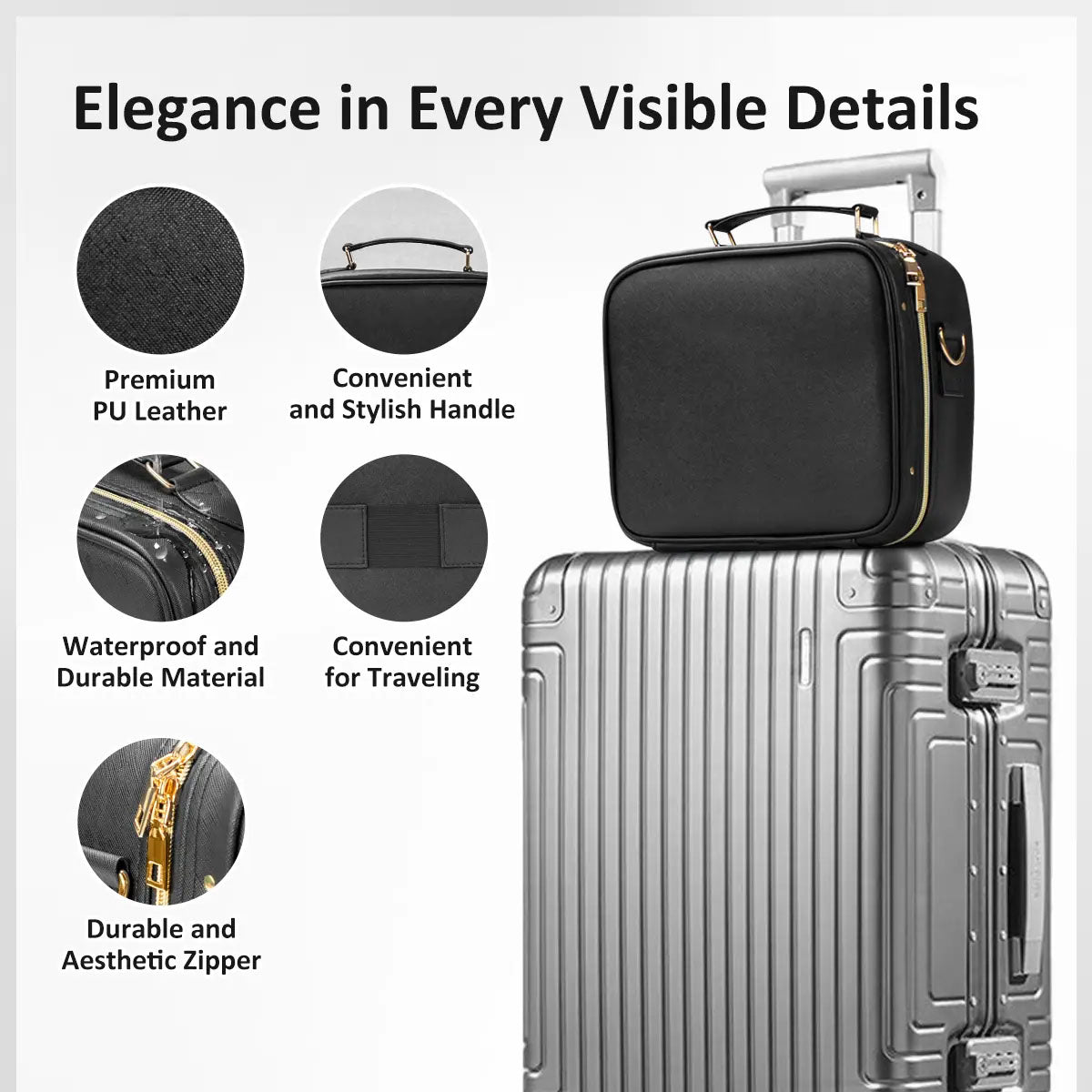 👜 Portable Makeup Case with LED Mirror