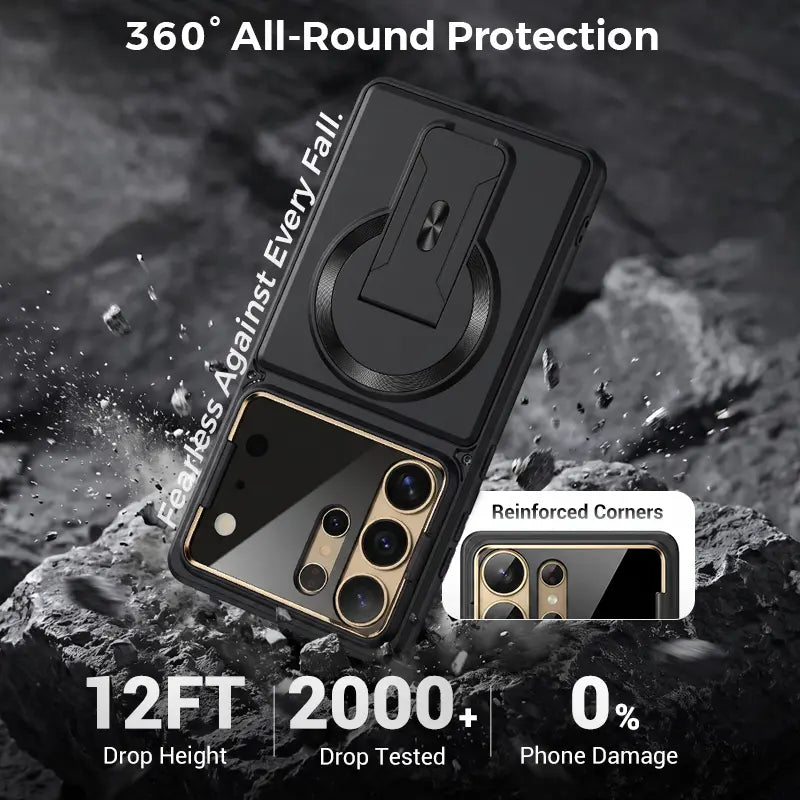📱 Sleek Protection Meets Utility | Multifunctional Magnetic Case with Invisible Kickstand & Lens Armor for Samsung S Series ✨