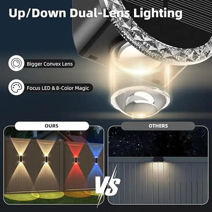 🏡 Light Up Your Home | Solar Up & Down Dual Lens Outdoor Wall & Fence Lights ✨
