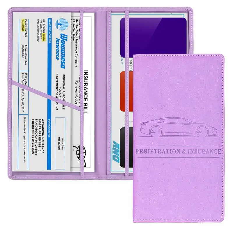 🚗 Drive Organized | Premium Magnetic Car Registration & Insurance Card Document Holder Wallet 📂