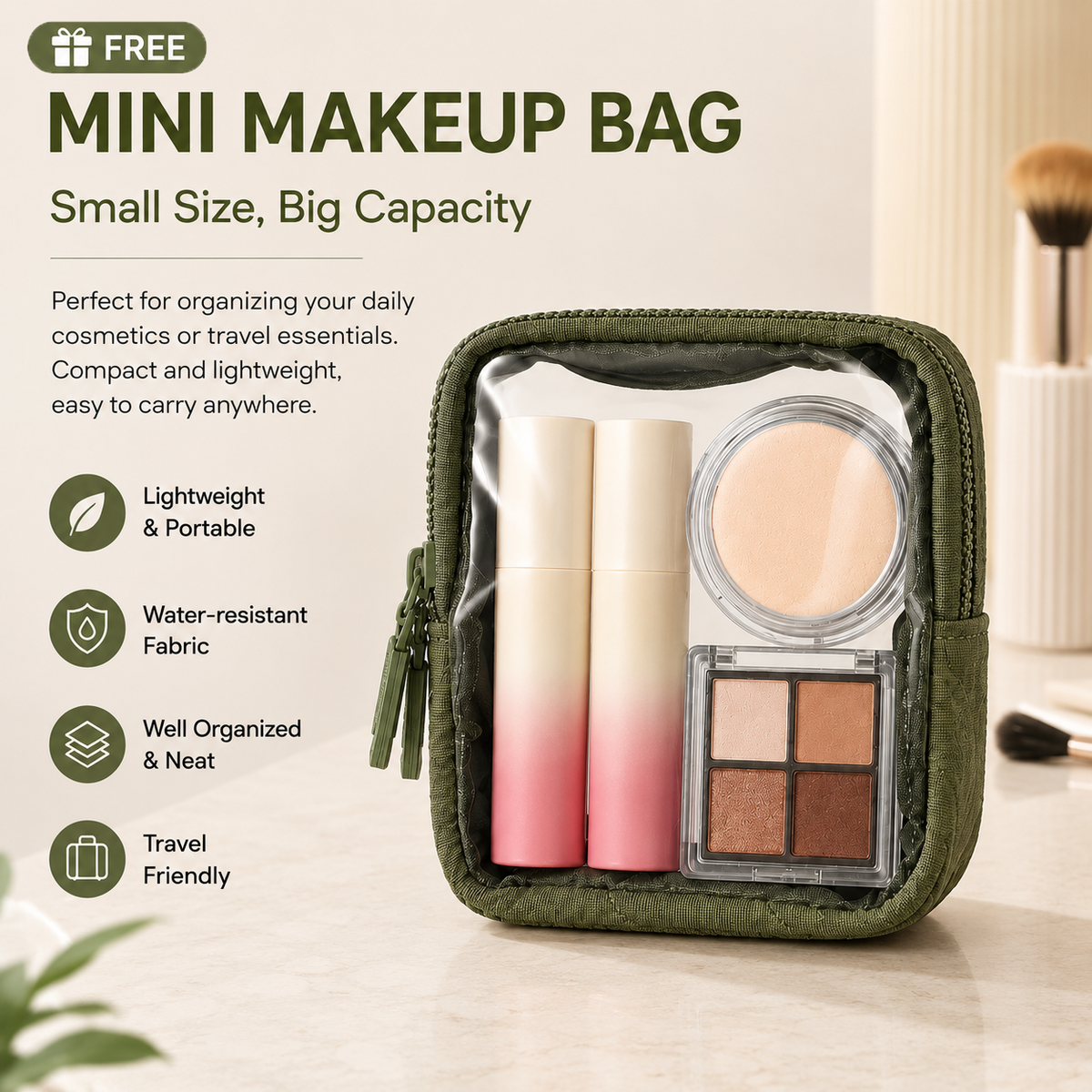 ✈️✨ The Perfect Travel Toiletry Bag — Includes a Free Mini Pouch