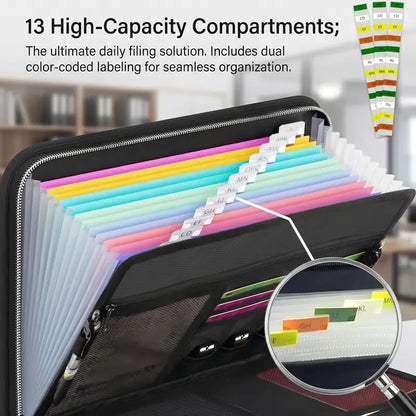 🛡️ Asset Safe Haven | Heavy-Duty Fireproof & Waterproof Expanding File Organizer Bag with Portable Handle 📁