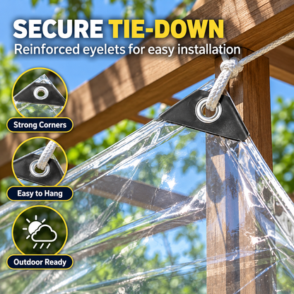 Clear Waterproof Tarp with Reinforced Grommets