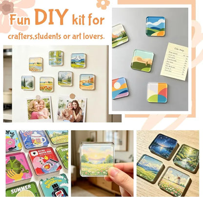 📸 Freeze Your Beautiful Memories | 10pcs Clear Acrylic Magnetic DIY Photo Frames for Fridge ✨