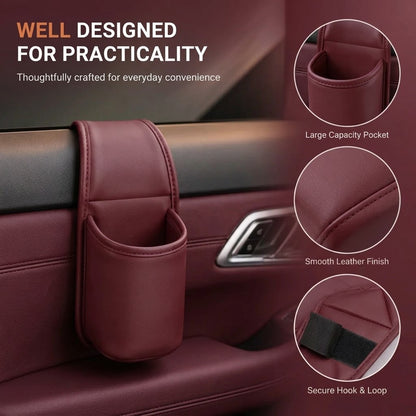 Leather Car Door Storage Pocket