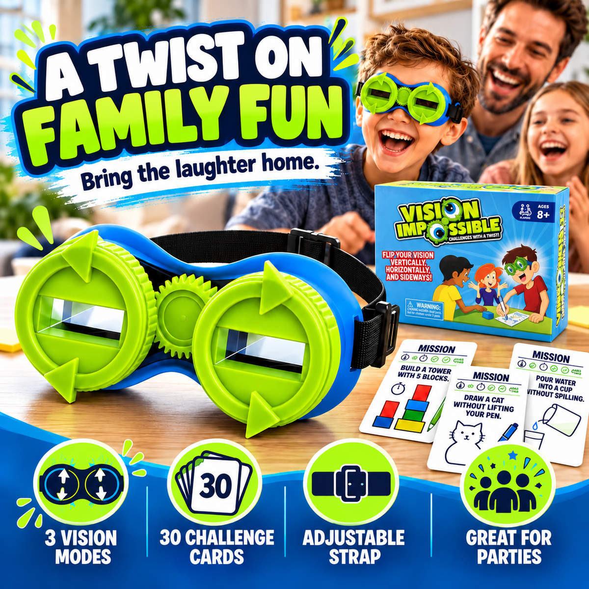 Upside-Down Vision Challenge Game with Reversing Goggles