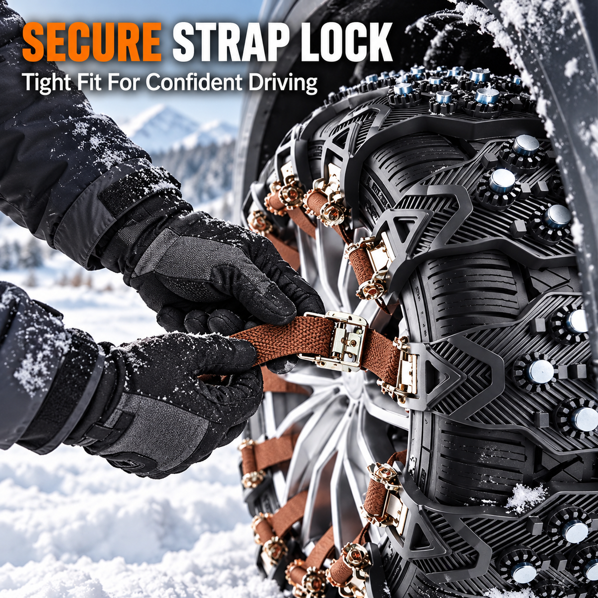 Anti-Skid Tire Traction Straps for Snow & Ice