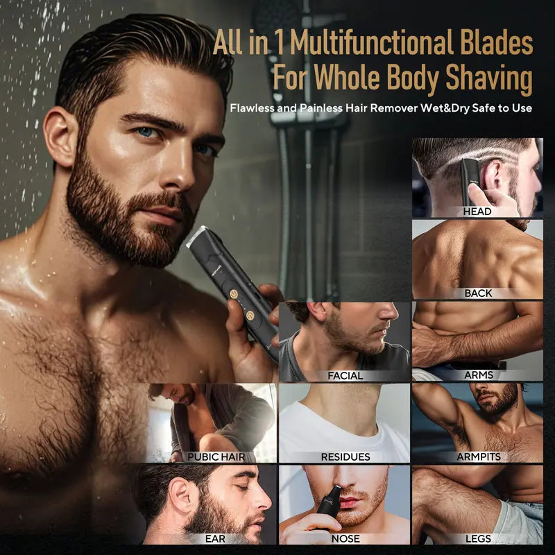 ⚡ Your Balls Will Thank You: The  2-in-1 Electric Groin Trimmer Pack with 1 Extra Replacement Blade Included! 🛡️🍒