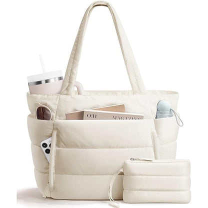🌸 Floral Puffy Tote Bag for Women