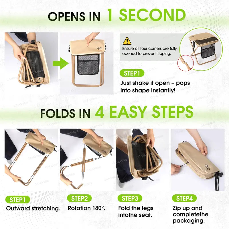 🎒 Feather-Light, Steel-Strong: The 1.5 lbs Folding Chair That Safely Holds Up to 400 lbs! 🏕️🔥