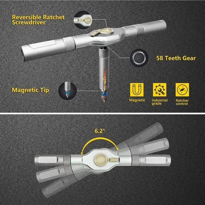 👨‍ Flip the Switch on Efficiency: The 24-in-1 Heavy-Duty Ratchet Screwdriver Set Every Man Needs in His Pocket! 🛠️🎁