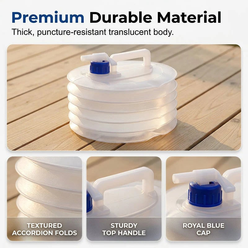 🏕️ Smart Hydration | Heavy-Duty Collapsible Water Container with Leak-Proof Spigot 🚰