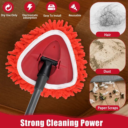 🔥 Turn Your Mop Into A High-Reach Dust Trap In 1 Second! 🧹✨（Dry cleaning collection tub and handle not included）